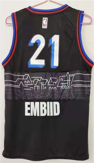Men Philadelphia 76ers #21 Embiid black Game Nike NBA Jerseys